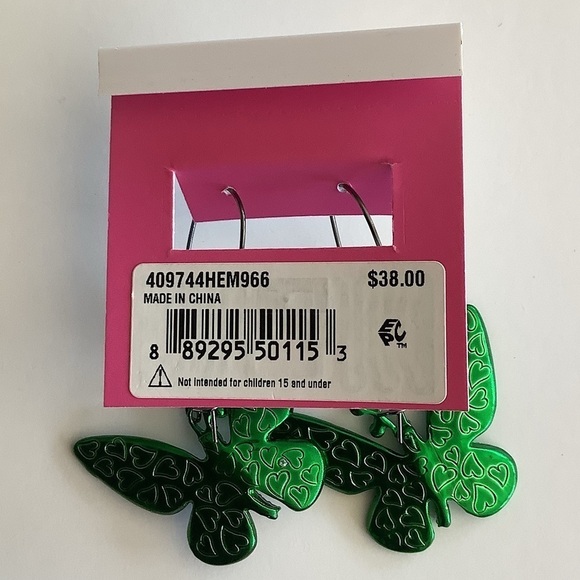 Betsey Johnson Butterfly Dangle Earrings New - Picture 3 of 3